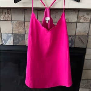 J.Crew Women's Pink Scalloped Tank Top